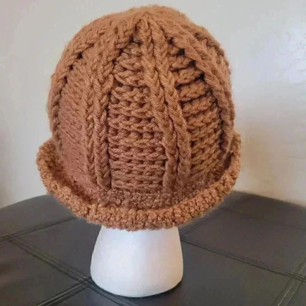 Betmar Unisex Adult Tan Acrylic Knit Yarn Bucket Hat EUC sz OS - Picture 7 of 10